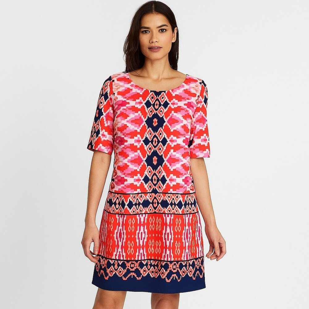 Eliza J Geometric Print Shift Dress, 14